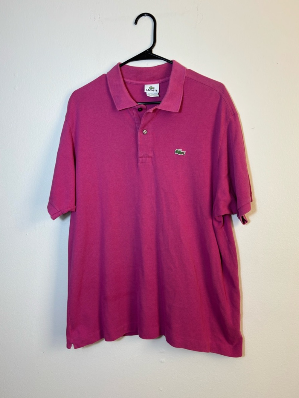 Lacoste Polo Shirt Men’s Size 7 Pink Short Sleeve